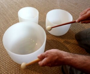 Bol de cristal pour massage sonore et vibratoire